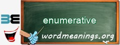 WordMeaning blackboard for enumerative